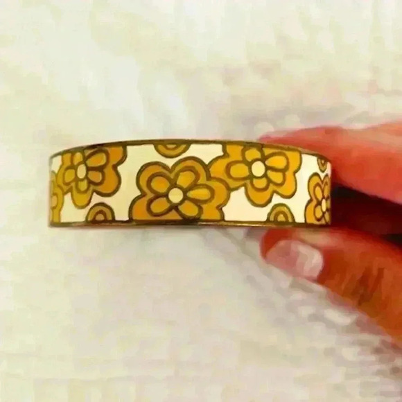 Lee Angel / Bangle Bracelet / Enamel / Floral - Picture 1 of 4